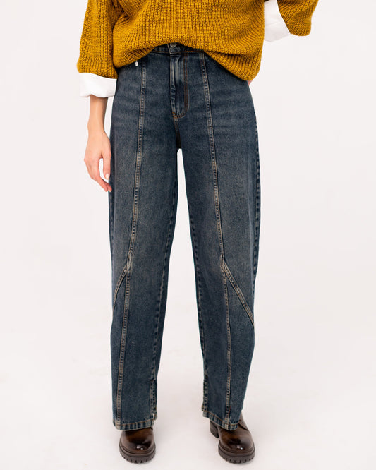 WASHED DENIM PANT -BLUE BLACK