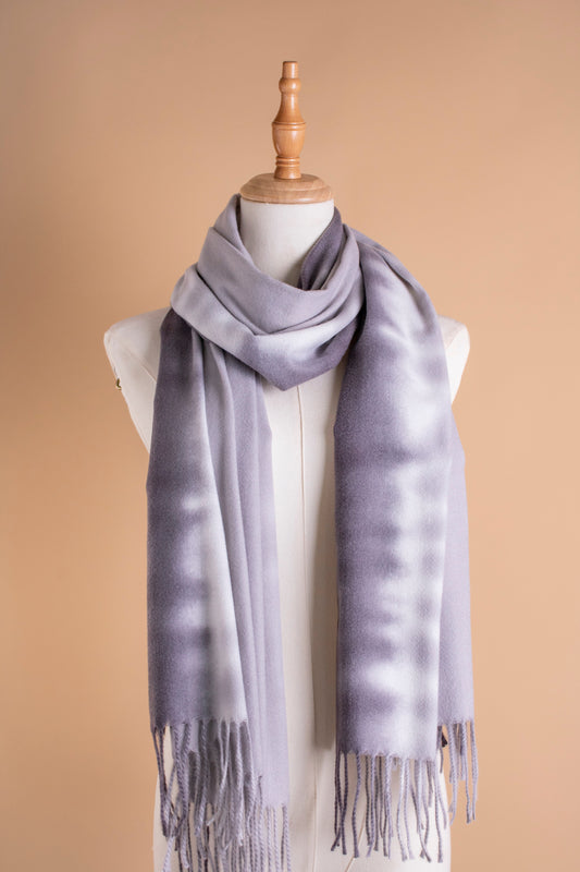 MIXED WOOL SHAWL-GRAY