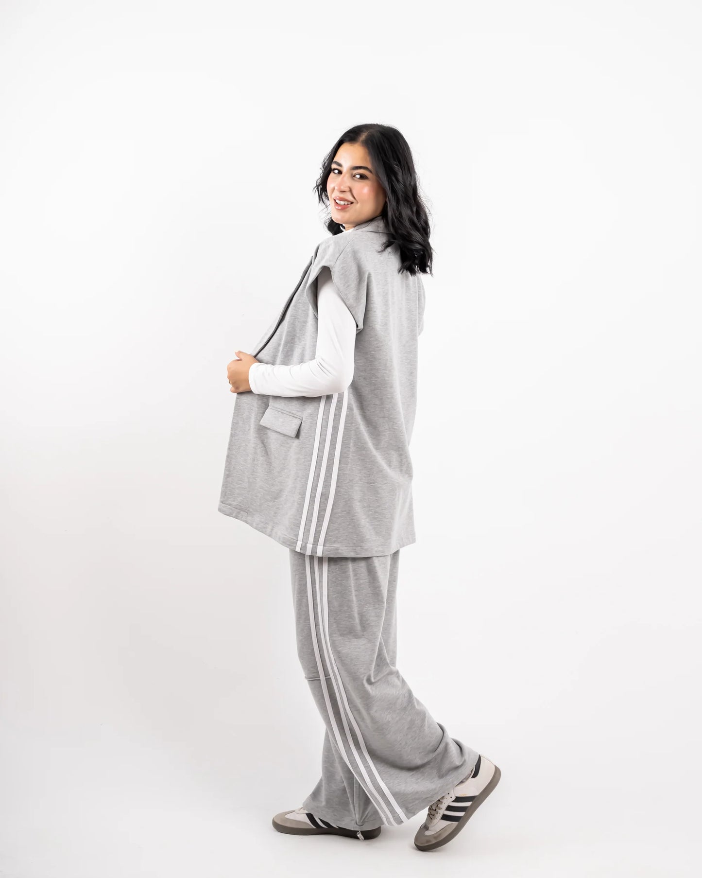 Stripped Milton Pant - Grey