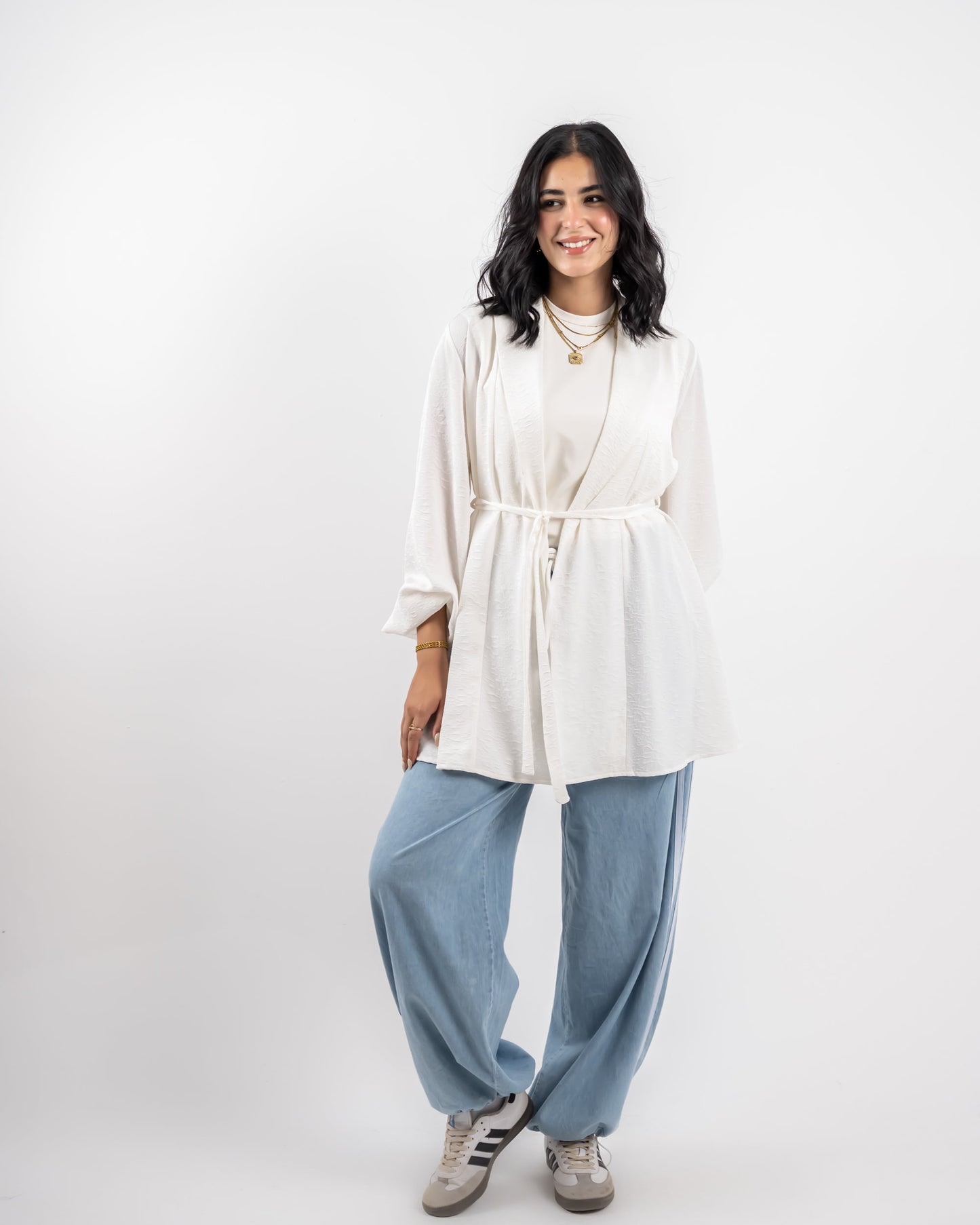 STRIPPED DENIM PANT-ICED