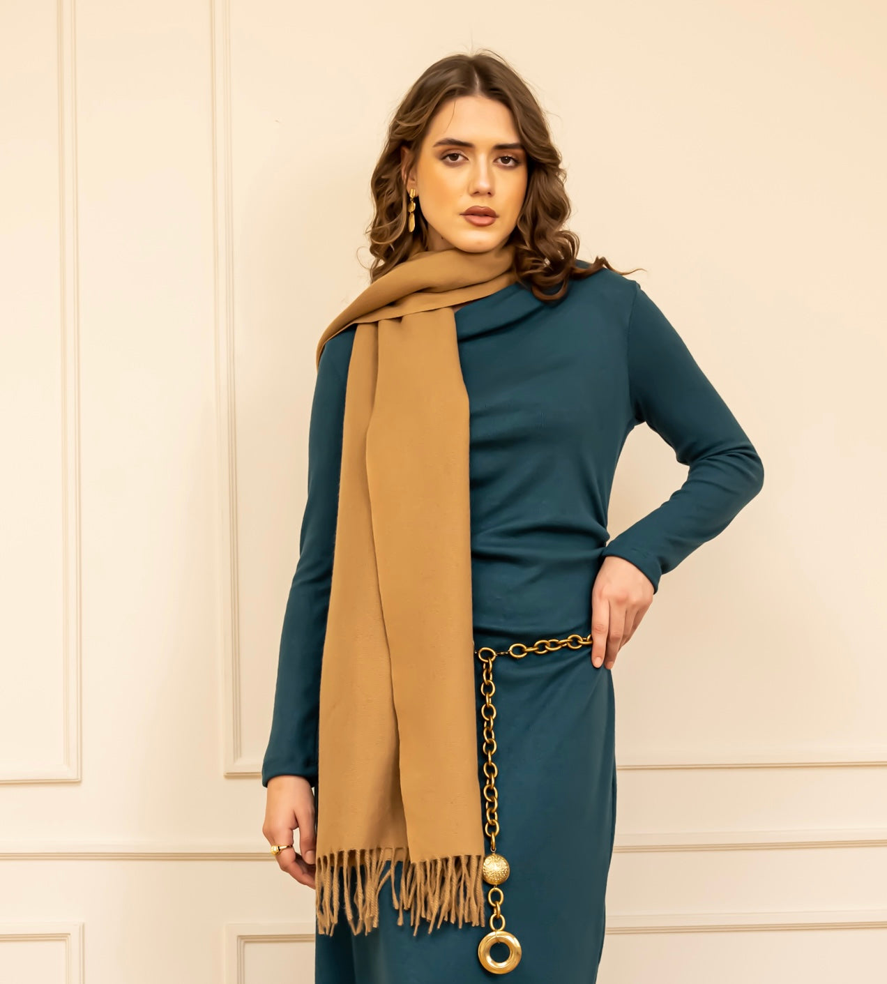 PLAIN WOOL SHAWL-HAVAN