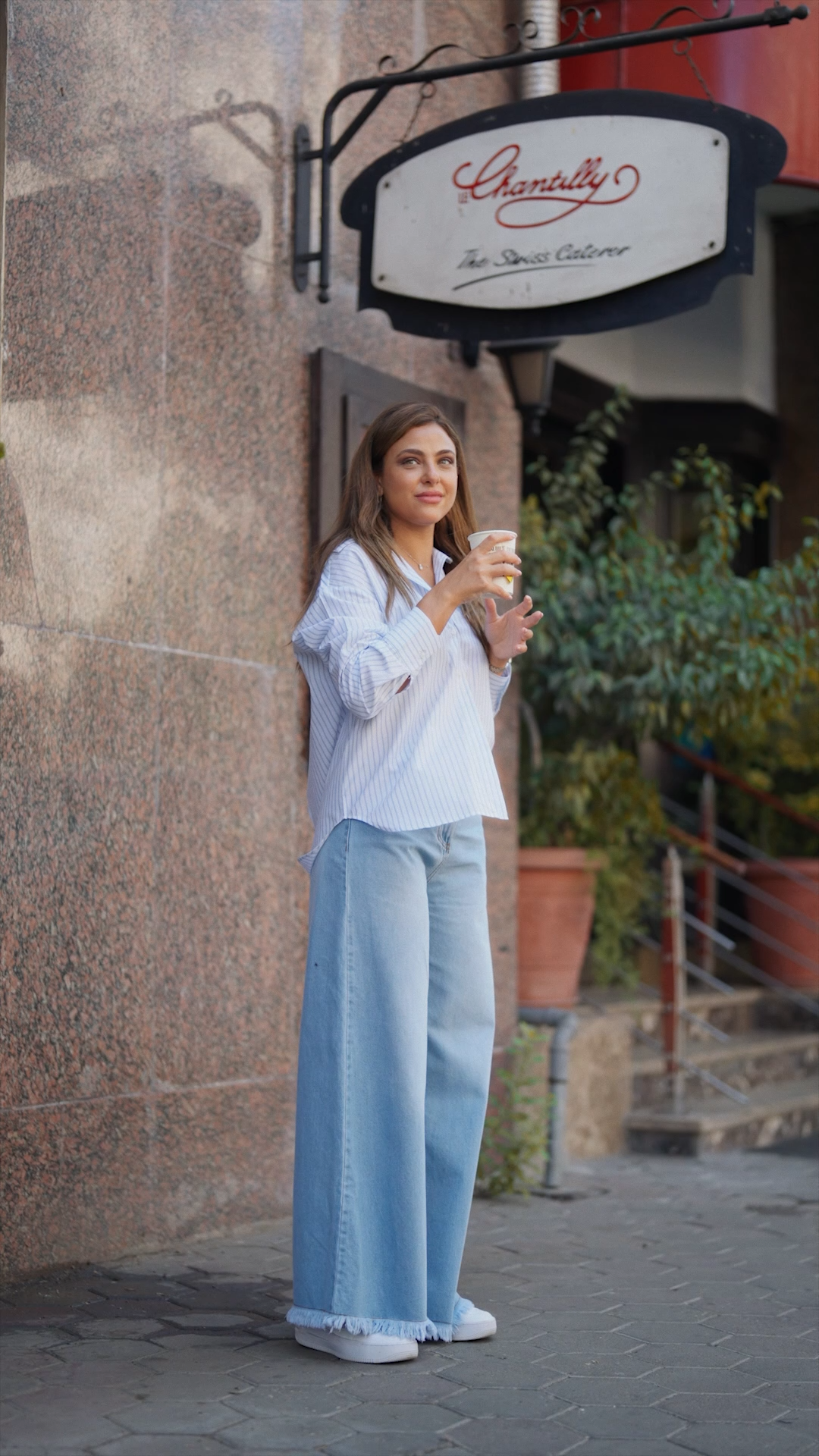 WIDE LEG DENIM PANT -LIGHT BLUE