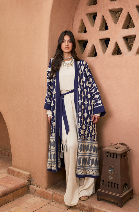 LAYAL KAFTAN-BLUE BLACK