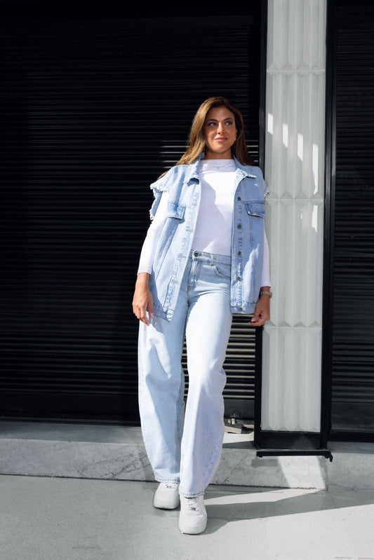WIDE LEG DENIM-LIGHT BLUE