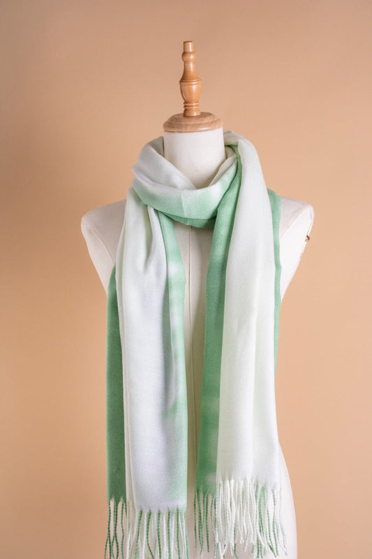 MIXED WOOL SHAWL-OLIVE