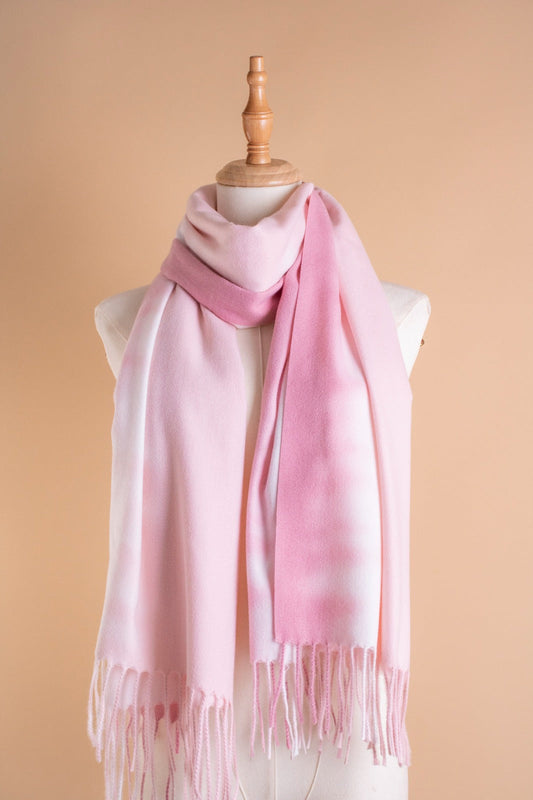 MIXED WOOL SHAWL-PINK
