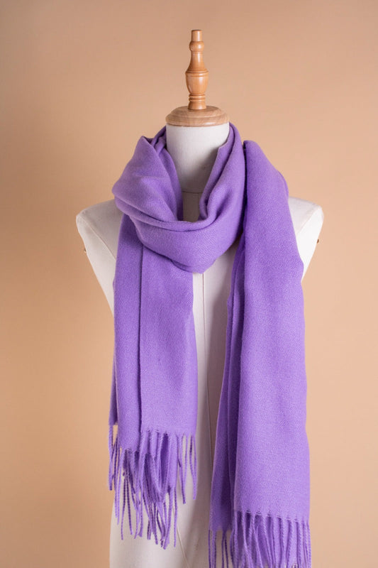 PLAIN WOOL SHAWL-LILAC