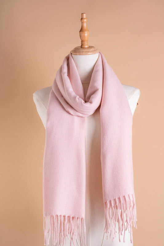 PLAIN WOOL SHAWL-PINK