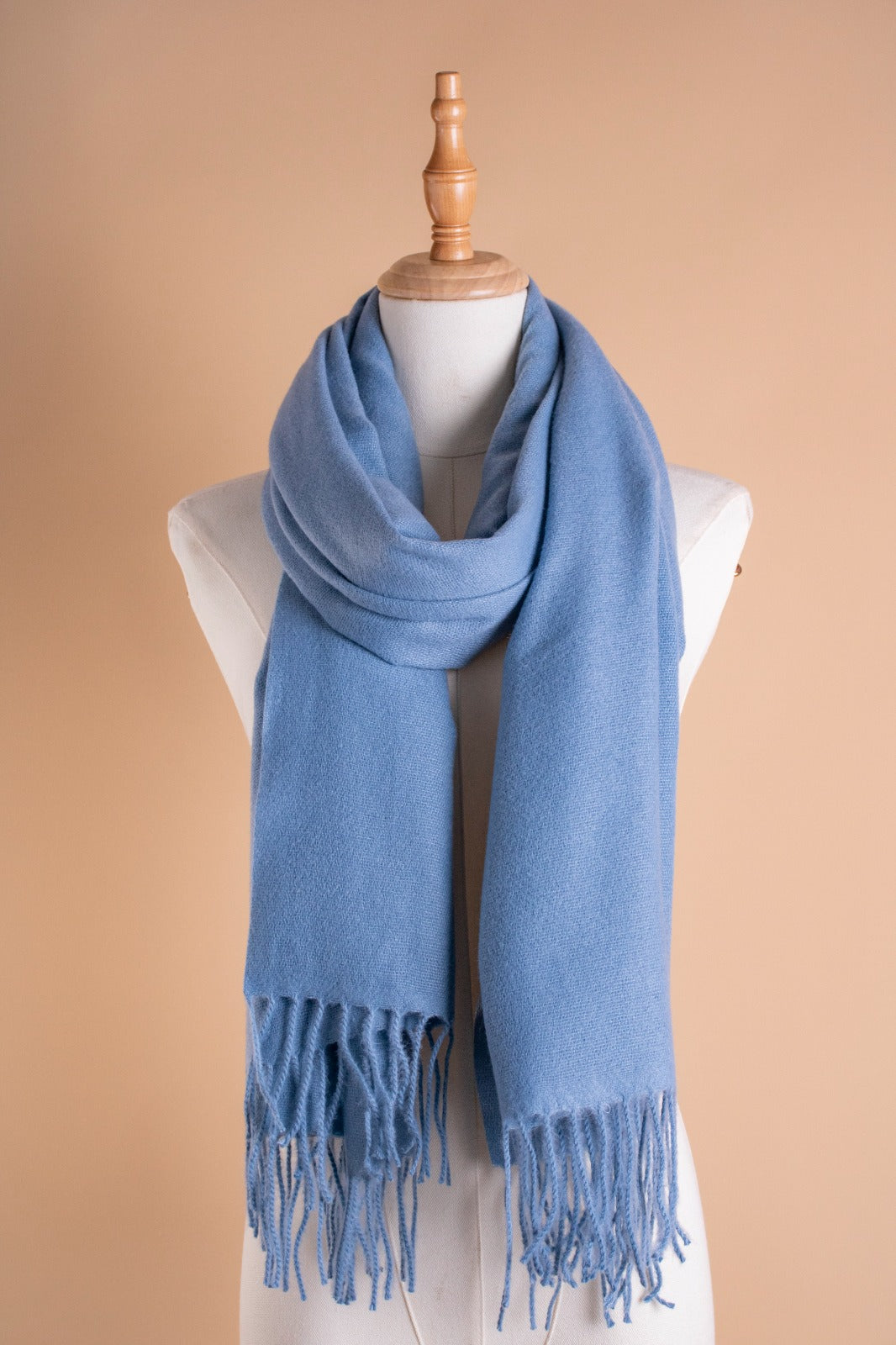 PLAIN WOOL SHAWL-BABY BLUE