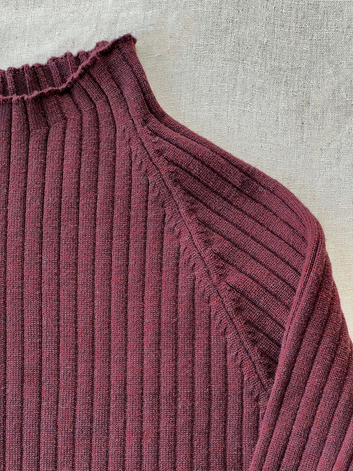 Basic Ribbed Knit Top-burgundy