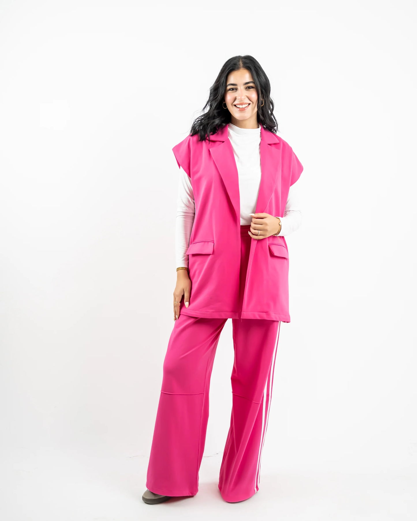 Stripped Milton Pant - Hot Pink