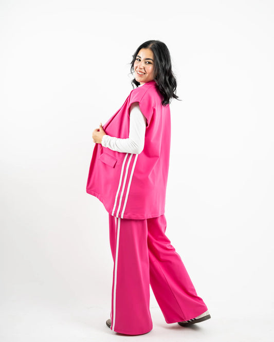 Stripped Milton Pant - Hot Pink