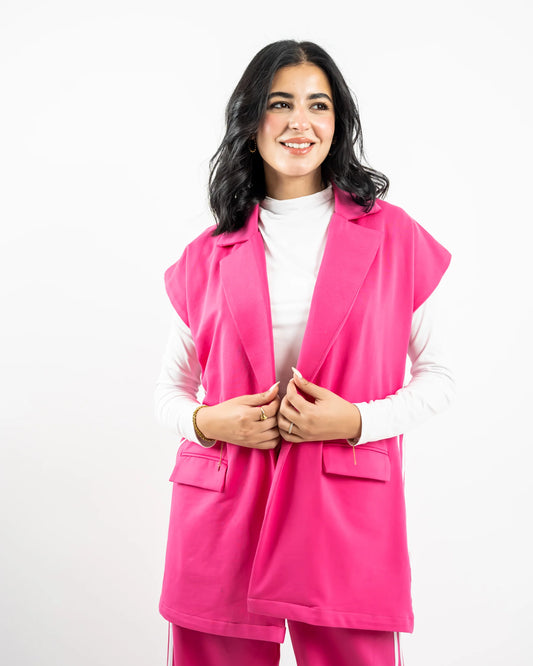 Stripped Milton Vest - Hot Pink