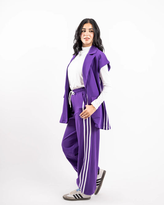 Stripped Milton Pant - Purple