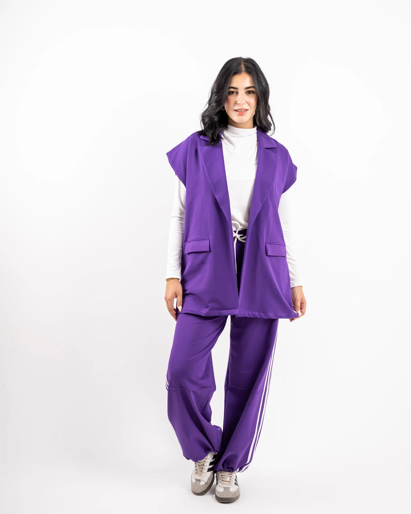 Stripped Milton Vest - Purple