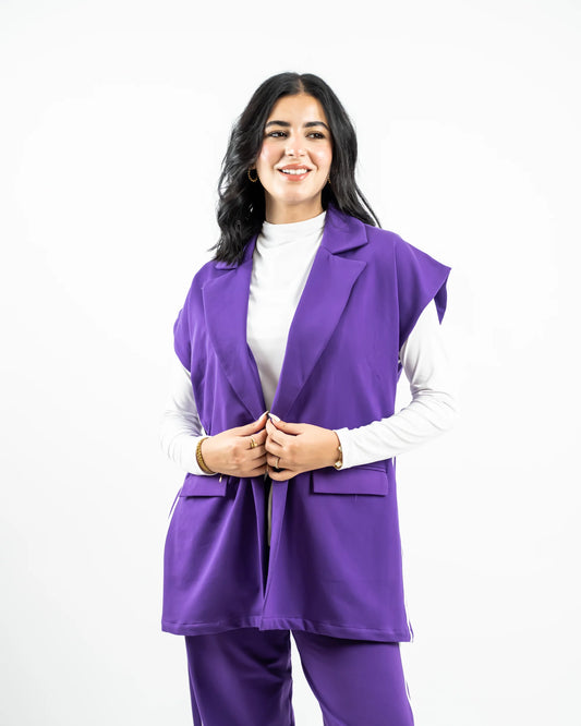 Stripped Milton Vest - Purple