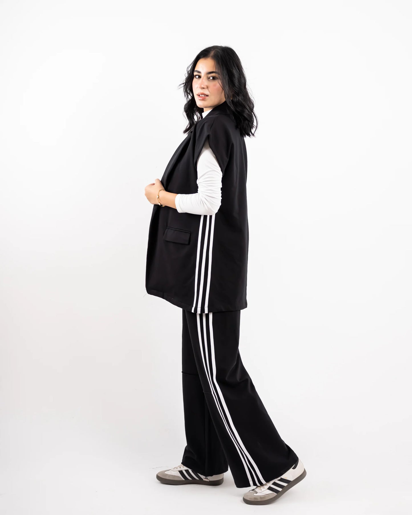 Stripped Milton Vest - Black