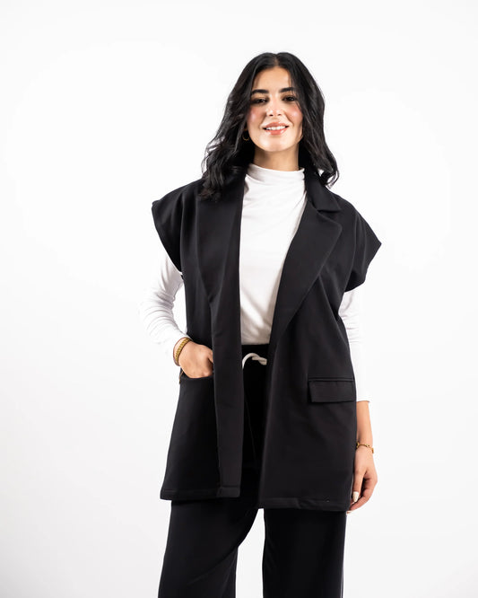 Stripped Milton Vest - Black