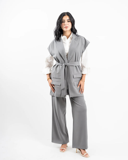 Wide Leg Pant - Grey