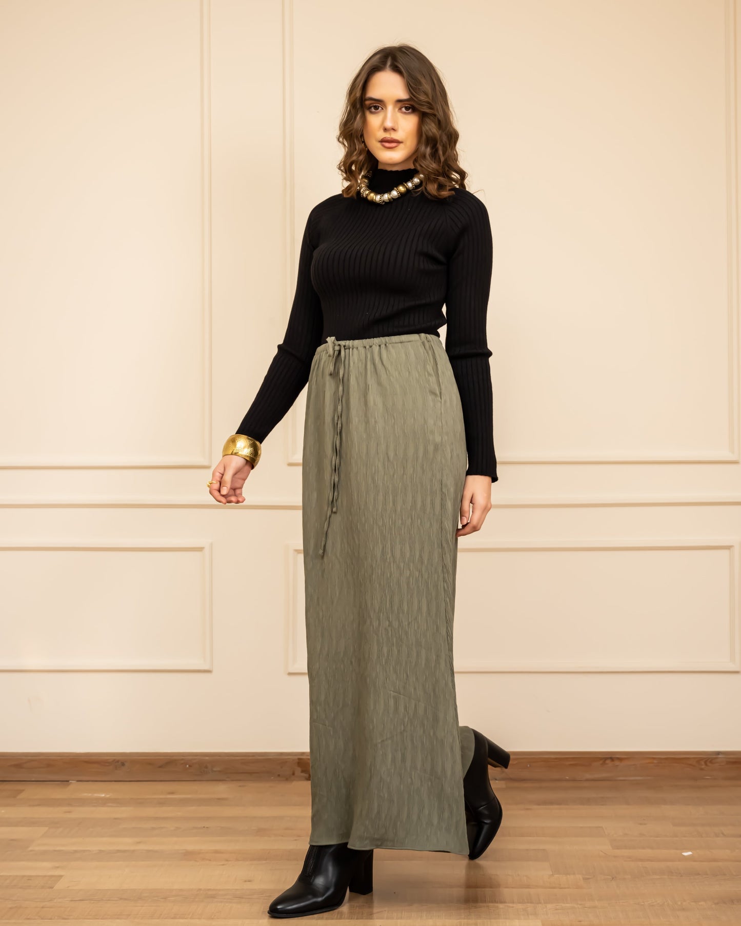 Basic Ribbed Knit Top-BLACK